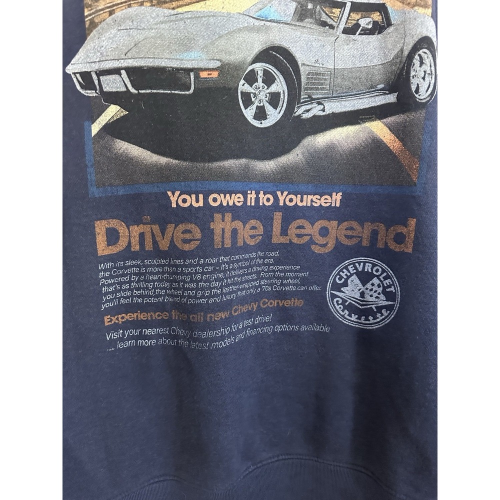 Chevrolet Corvette Crewneck Sweatshirt Men's XL Racing Long Sleeve Racing Logo - Picture 5 of 11